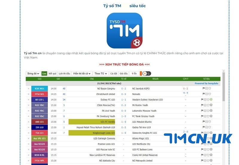 Trang tyso7m.net - Nơi cung cấp tỷ số trực tuyến 7m uy tín
